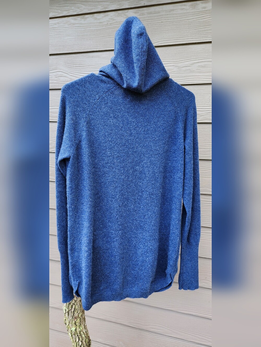 Max Studio Blue 100% Cashmere Zip Hoodie Sweater - Picture 2 of 6